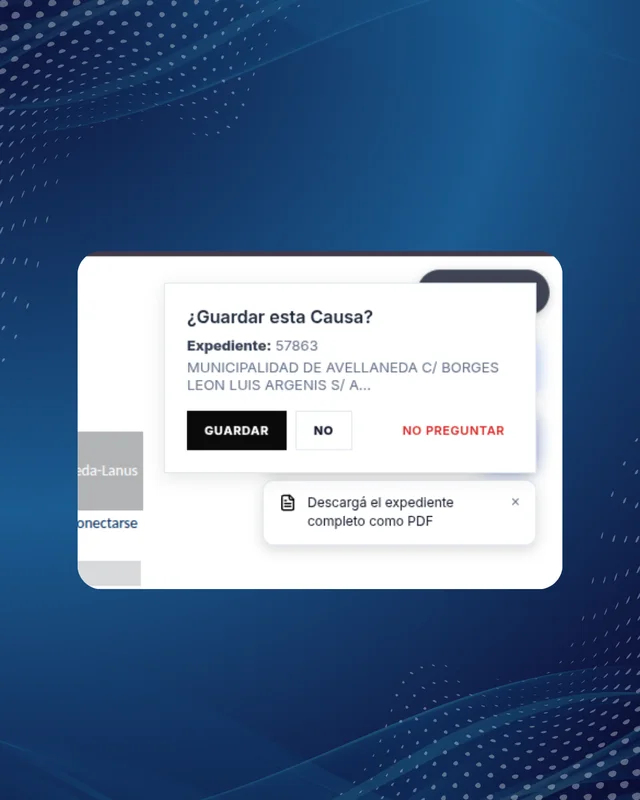Expediente marcado como favorito en TurboLex